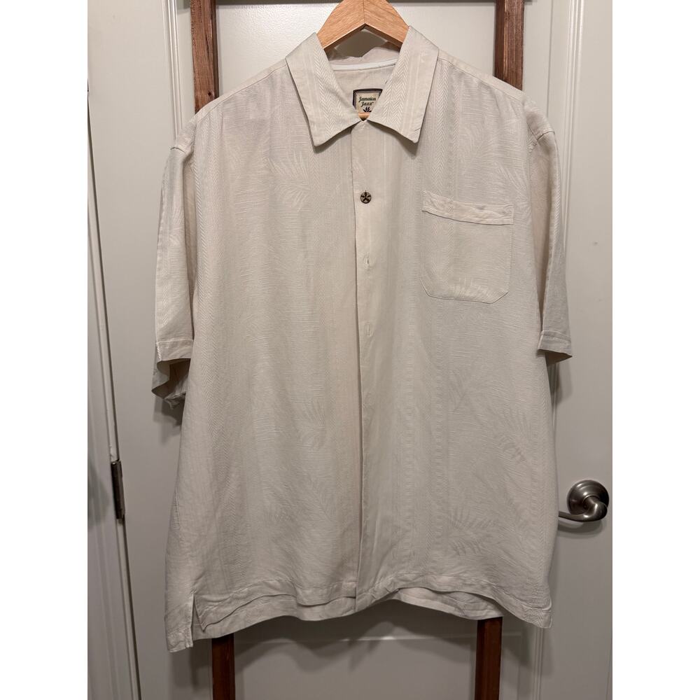 Jamaica Jaxx Hawaiian Shirt - off white/cream -XL-100% silk